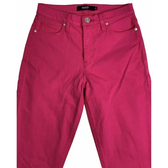 Hudson‎ Womens Pink Mid Rise Flat Front 5 Pockets Design Bootcut Leg Jeans Sz 26 - Picture 3 of 10